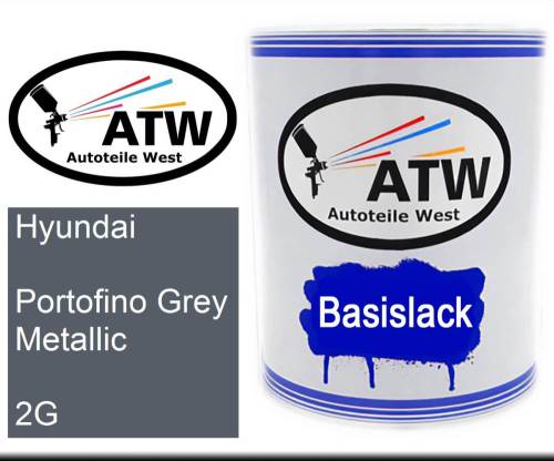 Hyundai, Portofino Grey Metallic, 2G: 1L Lackdose, von ATW Autoteile West.